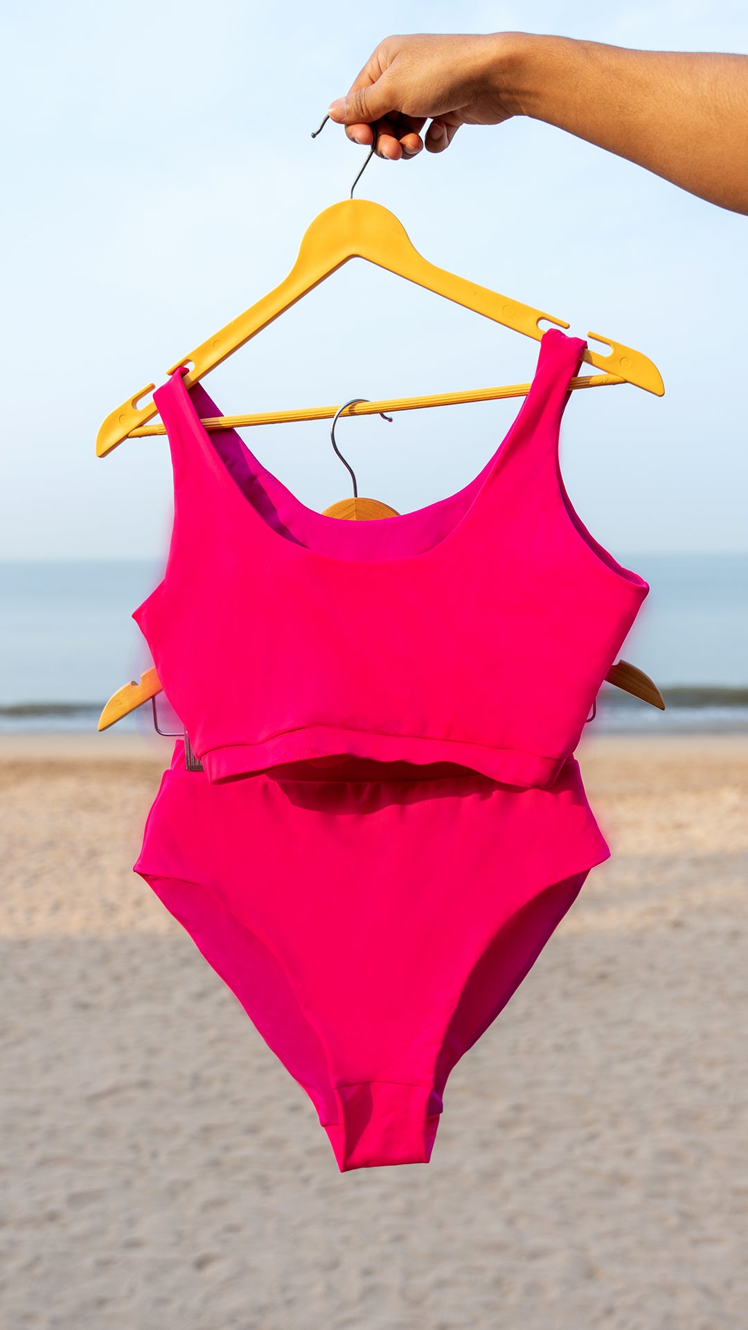 Logut Rose Pink Padded Bikini Top & Full coverage Bikini Bottom – Logut  Swimwear