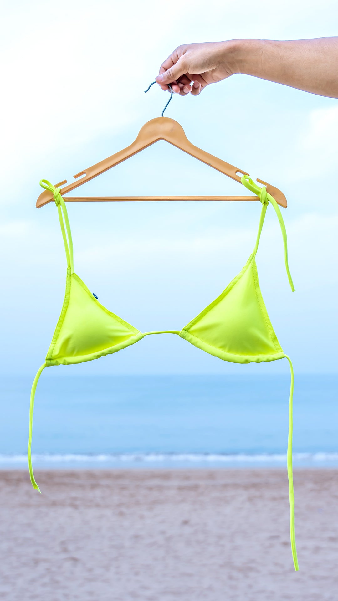 Logut Neon Lime Padded Bikini Top & Full Coverage Bikini Bottom - Logut Swimwear