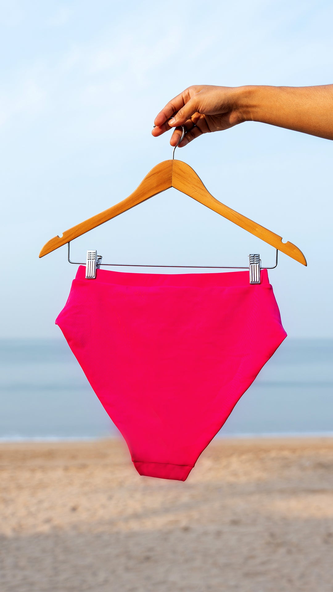 Logut Rose Pink Padded Bikini Top & Full coverage Bikini Bottom - Logut Swimwear