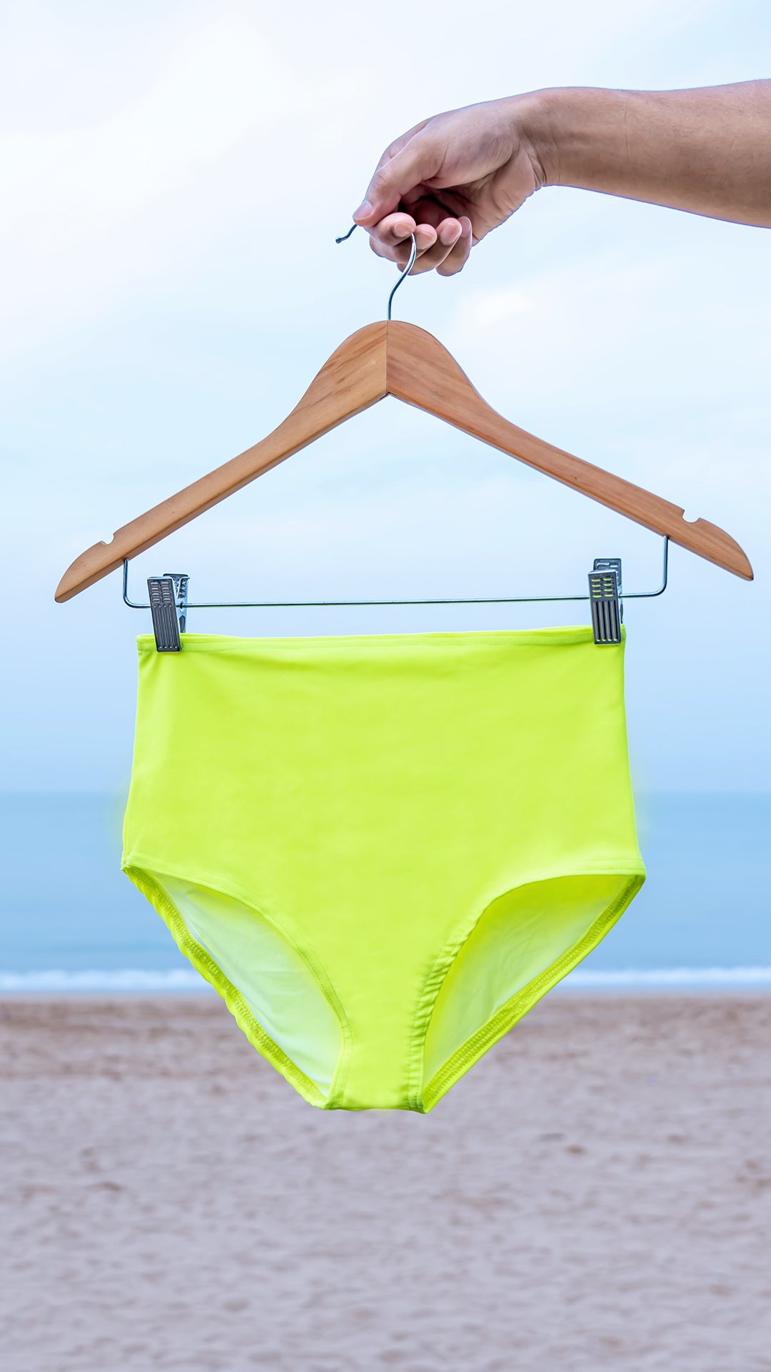 Logut Neon Lime Padded Bikini Top & Full Coverage Bikini Bottom - Logut Swimwear