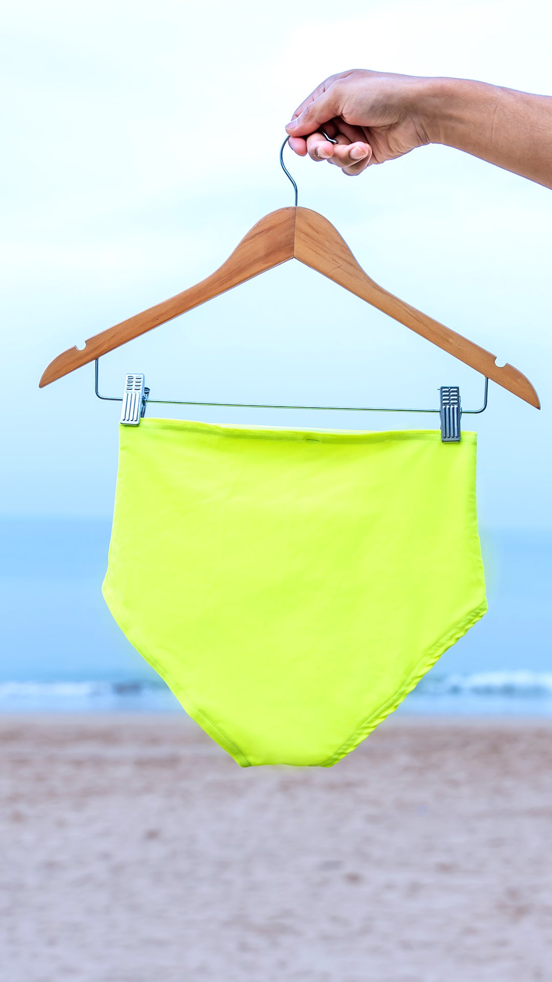 Logut Neon Lime Padded Bikini Top & Full Coverage Bikini Bottom - Logut Swimwear