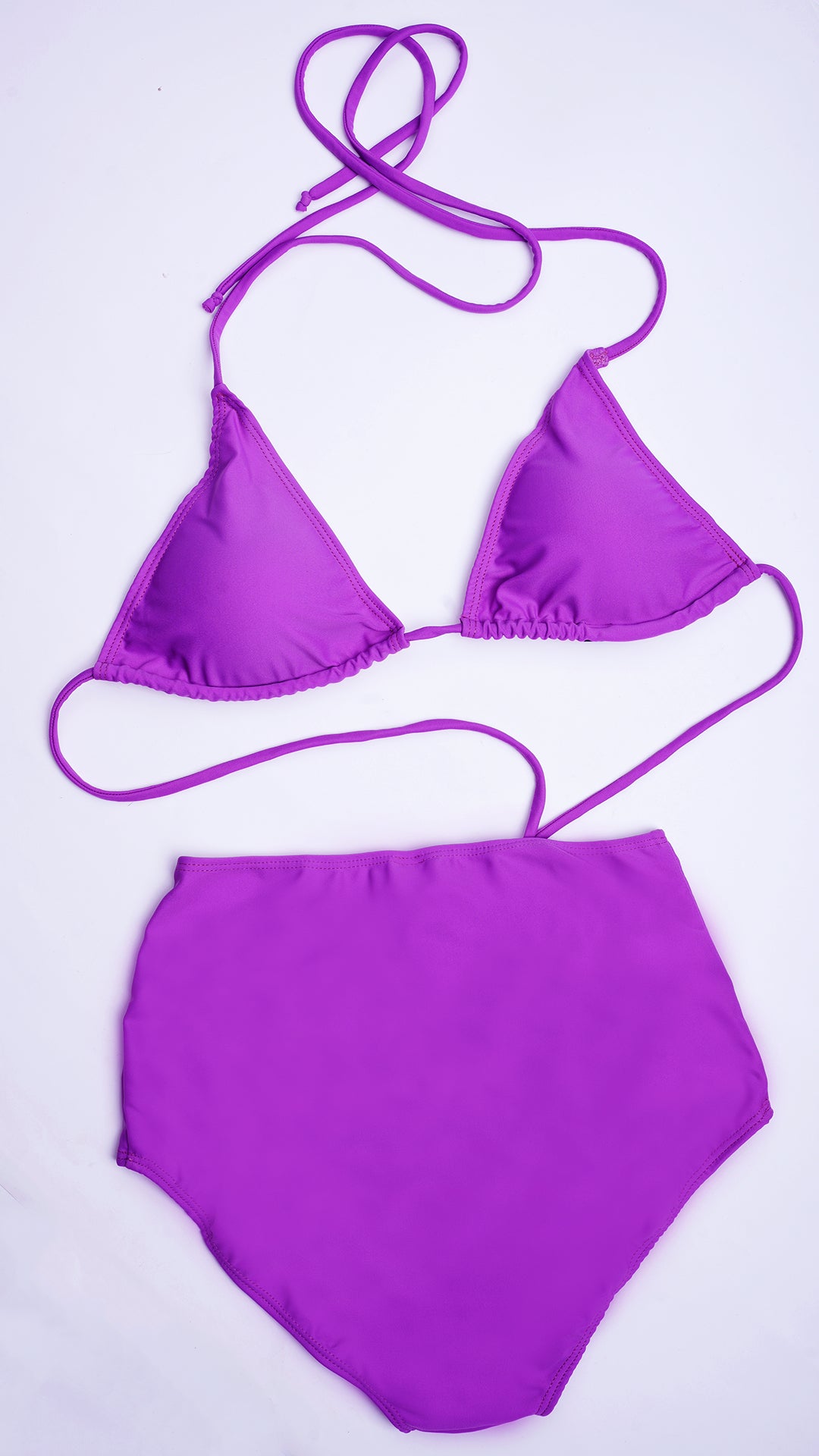 Logut Purple Bikini Padded Top & Full Coverage Bikini Bottom - Logut Swimwear