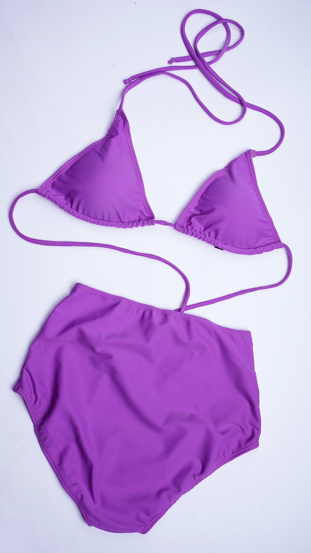 Logut Purple Bikini Padded Top & Full Coverage Bikini Bottom - Logut Swimwear